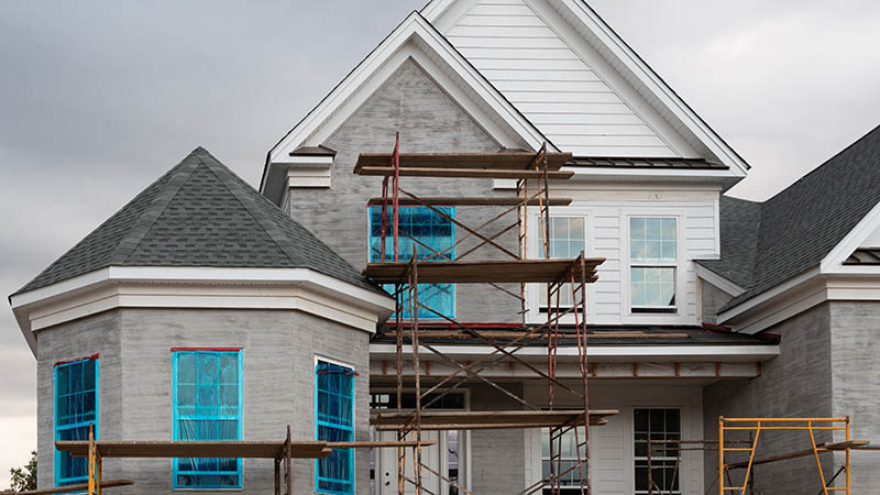 New house being constructed before home inspection services are scheduled 