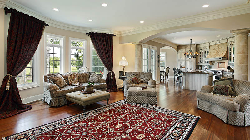 Living room seen while performing home inspection services 